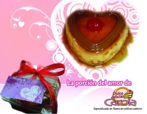 1. Porciu00F3n flan con cherrie y dulce de leche $150 pesos